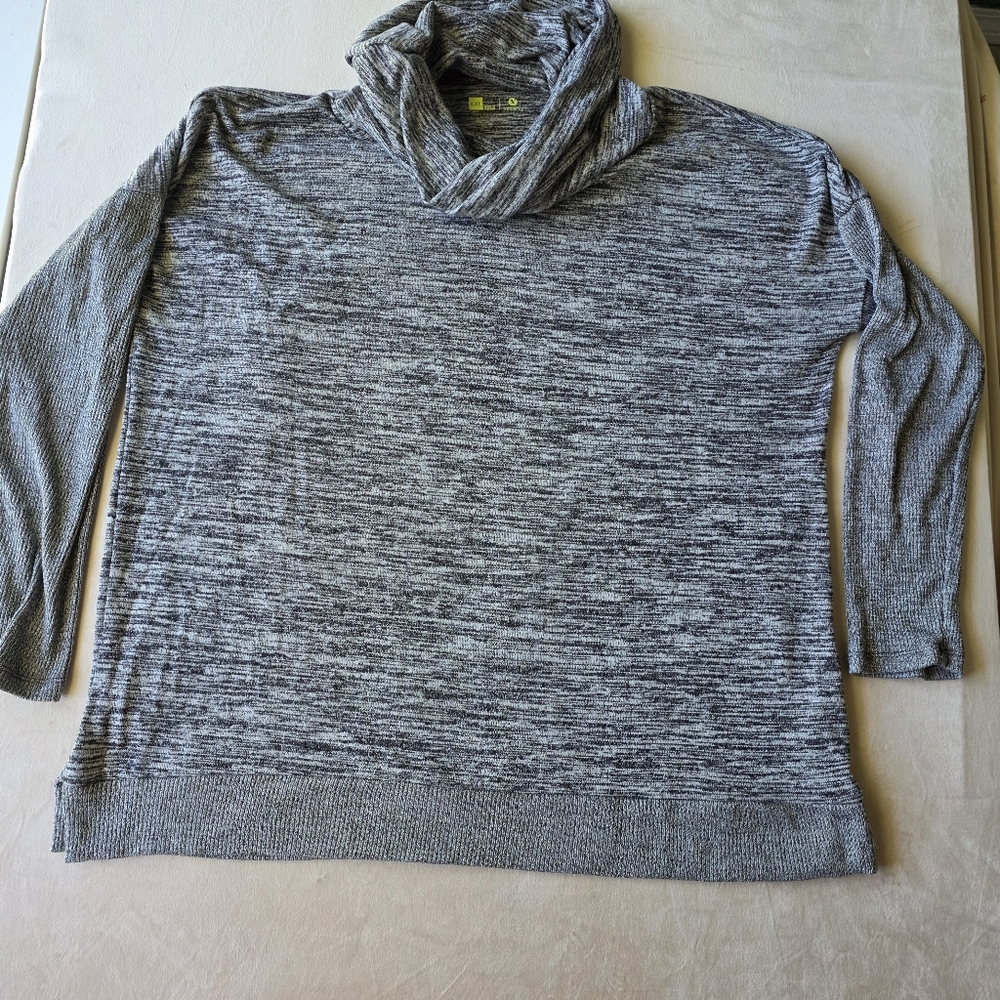 Xersion Turtleneck Hoodie Sweatshirt XXL Gray Plus Size Activewear Pullover
